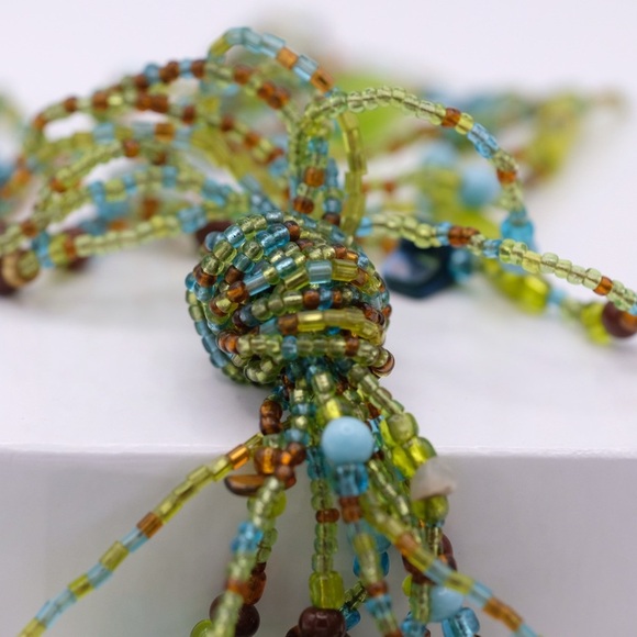 Artisan multi strand tassel necklace Shades of the ocean beads Mermaidcore - Picture 12 of 15